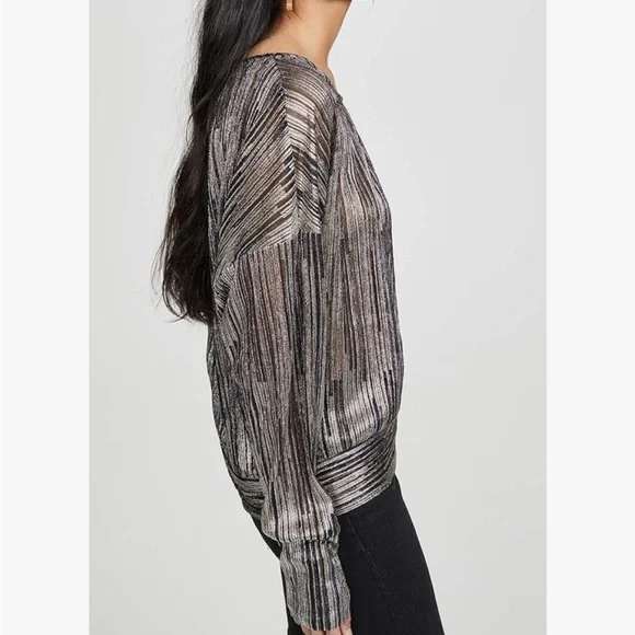 Ramy Brook Shimmering Silver Blouse - Picture 3 of 12